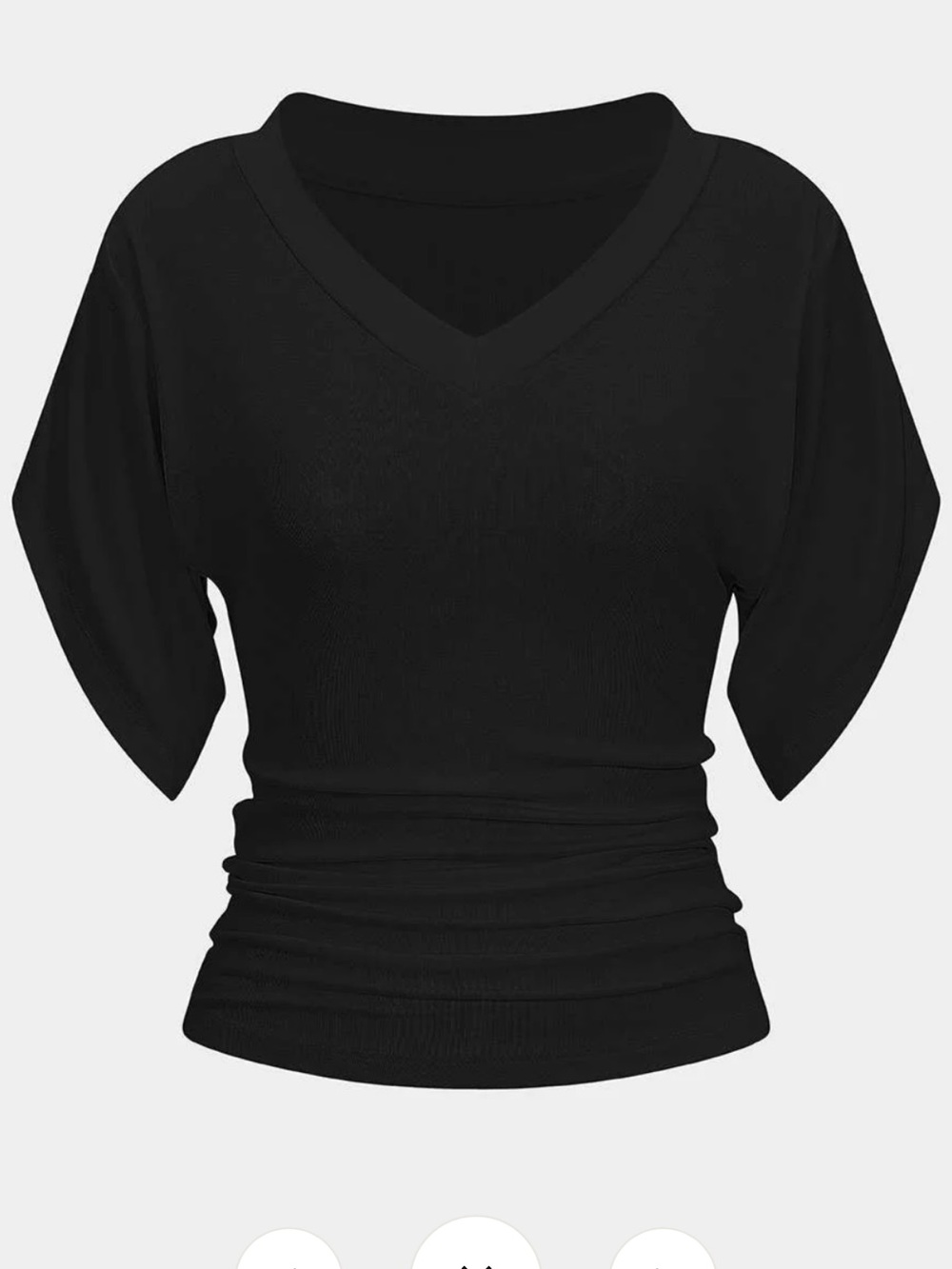 Micas Black  V-Neck Dolman Sleeve Women's TShirt